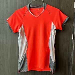 Ladies Antigua Collared Polo - Size Large. Peach, white, & Gray Color